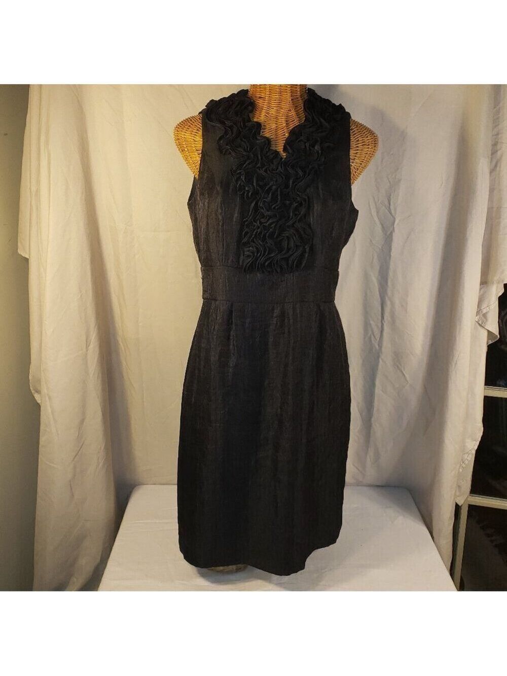 Jessica H Elegant Sleeveless Black Dress w/Ruched Bodice - 10P